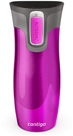 Premier Housewares Contigo 470 Ml West Loop Autoseal Stainless Steel Travel Mug Raspberry 470ml