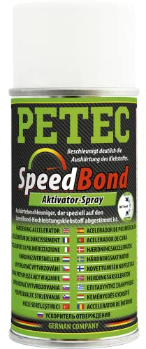PETEC SpeedBond Aktivator Spray Sekundenkleber Aushärtungsbeschleuniger | Activator für Schnellkleber aus Cyanacrylat Basis 150 ml transparent Kleber aushärten 93515