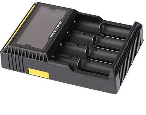 Nitecore D4 Intellicharge Ladegeraet mit LCD Bildschirm Anzeige 4 Slots fuer LiFePO4 IMR Lithium Li-ion Ni-MH Ni-Cd 26650 22650 18650 17670 18490 17500 18350 16340 14500 10440 Akku