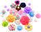 Set di 50 pezzi fiore rosa Cabochon piatto in resina, colori assortiti