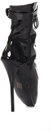 Kassiopeya Lack Ballett Overknee High Heels schwarz (45, Schwarz)