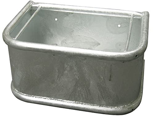 Kerbl Verzinkter Rechteck-Trog 35 Liter Pferdetrog umlaufende Rundrohre Ablaufstopfen