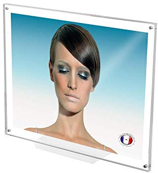 Bilderrahmen aus echtem Plexiglas, transparenter Rahmen, magnetisch, mit Sockel, Deko, 25 x 35 cm