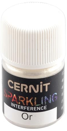 CERNIT CE6110005050C - Dose Pigmentpulver 5g, SPARKLING INTERFERENCE, für Modelliermasse (Polymer) und Epoxidharz geeignet, für die Malerei, DIY- und Bastelprojekte, Gold Perlmutt, 1 Stück