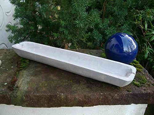 Deko-Impresion Holzschale, Holzmolle, Holz-Tablett massiv, rustikal, grau 59 x 12 cm