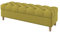 Furninero - Tiefer gepolsterter Sitzbank Sitzhocker Sitzruhe Betthocker Ottomane, mit Stauraum, Gerundete Beine, 140 cm breit, Softi Dark Yellow Stoff (Wasserabweisen), Gelb