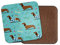 #14806 Untersetzer mit Dackel-Motiv, Blau