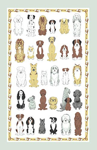 Ulster Weavers - All Dogs Tea Towel (74 x 48cm) - 100% Cotton - Washable - Dogs Dish Cloths/Dish Towel with Natural Bones Border - Kitchen Accessories & Decor with Dog Theme - Dog Lovers Gifts