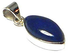 Lapislazuli Anhänger Sterling-Silber 925 Blau Marquiseschliff