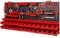 PAFEN Lagersystem Werkstattregal 1728 x 780 mm - Wandregal mit Werkzeughalterung und 64 Rot Stapelboxen - Wandplatten Schüttenrega