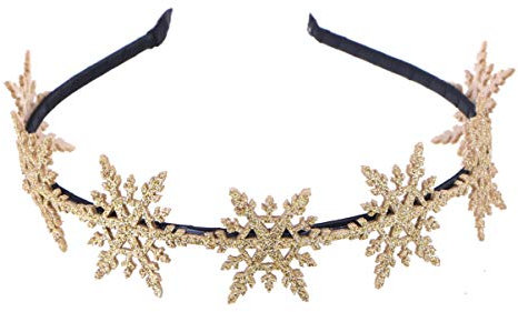 FRCOLOR Glitzer Schneeflocke Stirnband Weihnachten Haarbänder Weihnachten Süße Haarreifen für Haarschmuck (Golden)