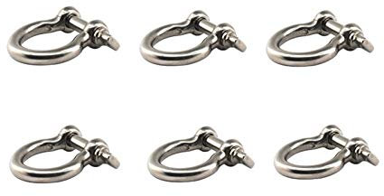 304 Edelstahl Bogenform M10 Schäkel Europäischer Stil Heavy Duty Lastheber Klemme für Kette Marine Schnalle 6 Stück