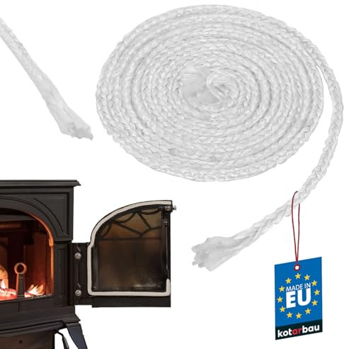 KOTARBAU® Corda Sigillante Ignifuga per Stufa in Fibra di Vetro 4 x 4 mm 2 m Guarnizione per Camino