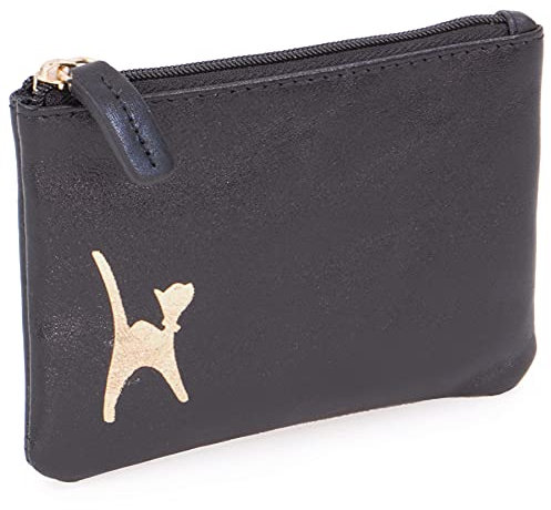 Catwalk Collection Handbags - Petit Portefeuille Femme Cuir - Mini Porte Monnaie - RFID Blocage - Boîte Cadeau - Mimi - Noir Or