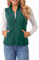 fuinloth Women's Fleece Gilet, Polar Soft Sleeveless Classic Fit Bodywarmer Vest with Zip up Pockets Forest Green Large