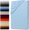Julido Spannbettlaken 140x200cm, Jersey Bettlaken mit Gummizug, Baumwolle Eisblau, Oeko-Tex Standard 100, hautsympathisch, atmungsaktiv