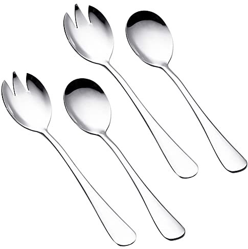 Set de Couverts à salade,couverts à salade 4 pièces,dont Cuillère à salade en inox et Fourchette à salade en inox