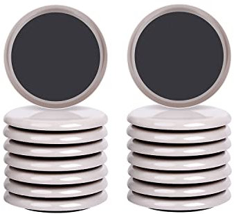 RCHYFEED Furniture Slider for Carpet 3,5 Inch, 16 Pack Reusable Furniture Sliders and Gliders Floor Protectors for Chair Legs, 89 mm Furniture Sliders Pads for Heavy Items on Carpet & Hard Floor Black
