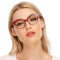 DOOViC Blaulichtfilter Lesebrille Rot/Eckig Rahmen Große Gläser Computerbrille mit Sehstärke für Damen/Herren 1,0