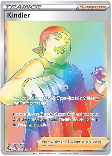 Kindler 179/172 Rainbow Secret Rare Pokemon Karte (SWSH Brilliant Stars) + 1x TitanCards® Toploader