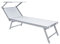 Lettino Prendisole Pieghevole Professionale In Alluminio Tessuto Textilene 720 gr/m² Tettuccio Orientabile Parasole Sdraio Prendi Sole Mare Spiaggia Piscina Giardino 182 x 60 x 38 cm (Bianco)