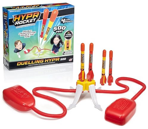 WOW! STUFF Hypr Duelling Battle Rocket | Massiver Flug bis zu 500 Fuß | 4 Raketen | Garten im Freien oder Garten | Spielzeug und Geschenk für Kinder, Familien, Jungen und Mädchen