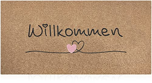AAZZKANG Fußmatten 120 x 45 cm für den Außenbereich mit strapazierfähiger Rutschfester Gummiunterseite, sehr saugfähig, leicht zu reinigen, für Haustür, strapazierfähig,Braun