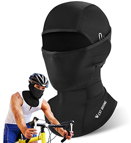 ICOCOPRO Sturmhaube Sommer - Kühlung Balaclava UV Schutz Gesichtsmaske Herren/Damen - Atmungsaktiv Elastisch Sturmmaske für Motorrad, Fahrrad, Radfahren (Black-A)