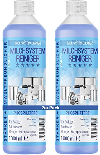 2 x 1000 ml milk system cleaner concentrate for fully automatic coffee machines, milk frother, milk foam cleaner, milk cleaner, universal for all manufacturers