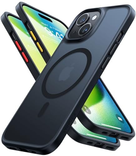 TORRAS for iPhone 15 Case with MagSafe, 12FT Military Grade Shockproof, Full Charge in 1.5 Hours, Velvety Touch and Anti-Slip Texture, Magnetic Protective for iPhone 15 Case Cover, Matte Black