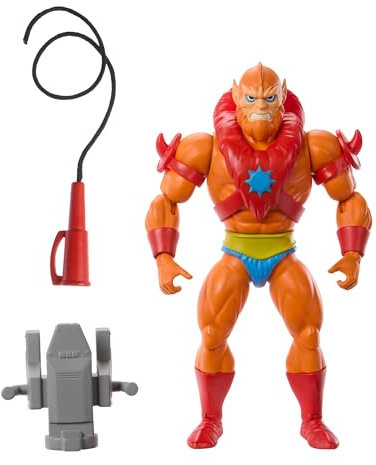 Masters of the Universe Origins-Spielzeug, Beast Man-Actionfigur aus der Cartoon-Kollektion, ca. 14 cm großer Bösewicht mit Abnehmbarer Rüstung und Peitsche, HYD18