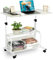 JANDTEK Mesa Ordenador portátil con Ruedas - Mesa Auxiliar 60x40cm - Mesa Ordenador pequeña portátil estantería Inferior - Escritorio Altura Regulable - Escritorio portátil