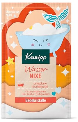 Kneipp Cristales de baño con extractos naturales de flor de loto y fruta de dragón que te transporta a un mundo submarino con agua de color coral y aroma floral afrutado – 60 g