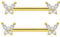 Besyvvin 2er Brustwarzenpiercing 14mm Gold Schmetterling Nippelring Brustpiercing Chirurgenstahl Piercing Brustwarze
