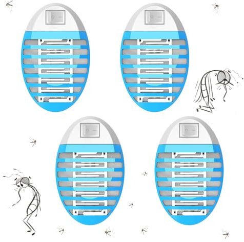 HENESE Elektrische Fliegen-Insektenfalle, Elektrisches Moskitonetz,Mückenschutz Steckdose, Fliegenfalle für Zuhause, geeignet für Zuhause, Küche, Schlafzimmer 4 Stück