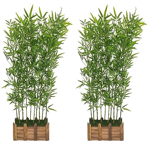 2er-Pack großer künstlicher Bambusbaum, Simulation Einer grünen Pflanze, Raumteiler für Wohnzimmer, Restaurant, Landschaftsgestaltung im Innen- und Außenbereich und Feng-Shui-Dekoration (Far