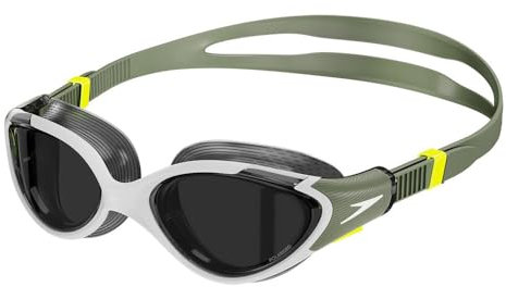Speedo Lunettes de natation Biofuse 2.0 pour femme adulte, vert campagnard/blanc, taille unique