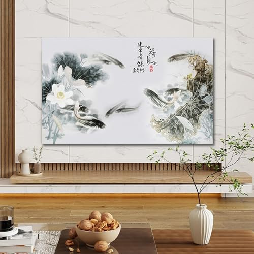 BALAMLB TV Computer Screen Cover 22-100In, TV Decorative Cover, Bright Colorful Dust Proof TV Screen Protector, He TV Cover Is Universal for Desktop/Curved Surfaces. C,65in[151x92cm]