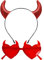 TAXTYHRE Halloween Haarreif Teufel, 2pcs Teufel Zubehör, Teufel Haarreif Set, Teufel Brille, Halloween Haarreif Teufel, Teufelshörner Brille, Tolle Party-Requisiten für Halloween, Karneval