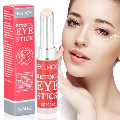 Dokeno 2 Stück Retinol Eye Cream Anti Aging Retinol Augencreme Retinol Eye Stick, Augencreme für Dunkle Augenringe Tränensäcke und Schwellungen Augencreme gegen Falten für Männer und Frauen