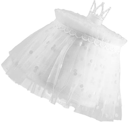 Newborn Girl Tutu Skirt and Crown Set White Lace Metal Photo Prop | Baby Shower and Photo Shoot Use, Comfortable Texture, Newborn Photography Clothing for Girl