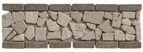 Bordure de mosaïque en travertin mixte, Classique, pierre naturelle pour décoration intérieure et extérieure