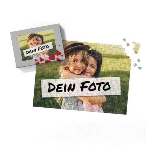 Fotopuzzle mit eigenem Bild - Puzzle selbst gestalten 2000 Teile - Schachtel Herzen - mit Foto personalisiert - Geschenk Geburtstag Valentinstag