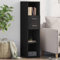 Willood Highboard Schwarz 30x42,5x124 cm Holzwerkstoff