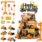 Huangzd 19 Stück Bagger Tortendeko mit Baufahrzeug, Kuchen Deko Baustelle Junge, Baufahrzeug Cake Toppers Kindergeburtstag, Happy Birthday Topper für Kinder Geburtstag Party Kuchen Dekoration (A)