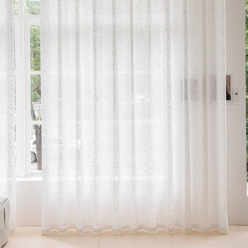 Lamellenvorhang Vorhang Weiß Voile 2er Pack mit Feuerwerksmuster H214 x B86 cm (2er Pack) Polyester