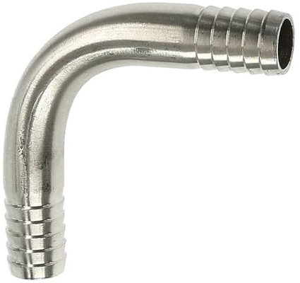1 Pz 6mm 8mm 10mm 12 13 14 16 20 25mm Portagomma in Acciaio Inox 304 Curva A Gomito da 90 Gradi Portagomma Raccordo Connettore Acqua Gas Olio(16MM)