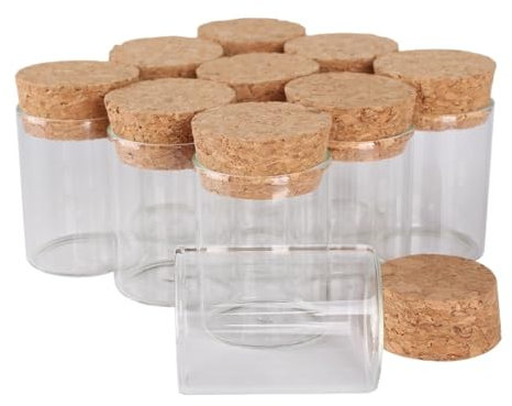 Lot de 24 flacons en verre de 15 ml/25 ml/30 ml/35 ml/40 ml/45 ml/50 ml/55 ml/60 ml/80 ml/100 ml avec bouchon en liège (80 ml (30 x 150 mm)