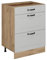 Vicco Küchenunterschrank R-Line, Weiß Landhaus, 60 cm mit Schubladen, ohne Arbeitsplatte