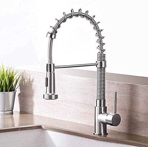 Küchenspüle Tippen Sie mit Ausziehen von Spray Heißer und kalter Küchenmischer Tap Kitchen Wasserhahn aus Frühlingsküche Kippen Sie zwei Sprühmodi Küchenhütten